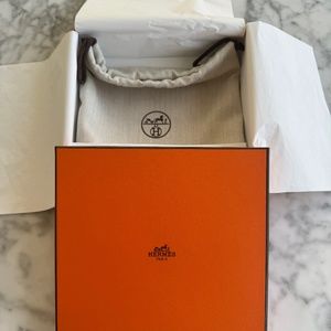 Hermès Orange Small Belt Dustbag, Box & Ribbon